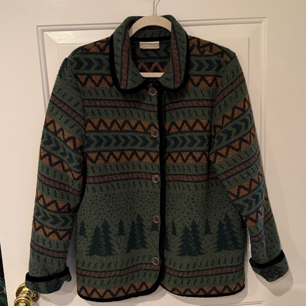 Coldwater Creek Vintage Aztec Cabin Blanket Jacket - Size Large